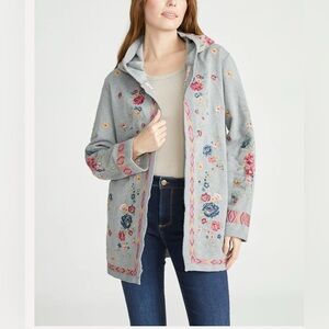 DRIFTWOOD Gray Floral Cardigan